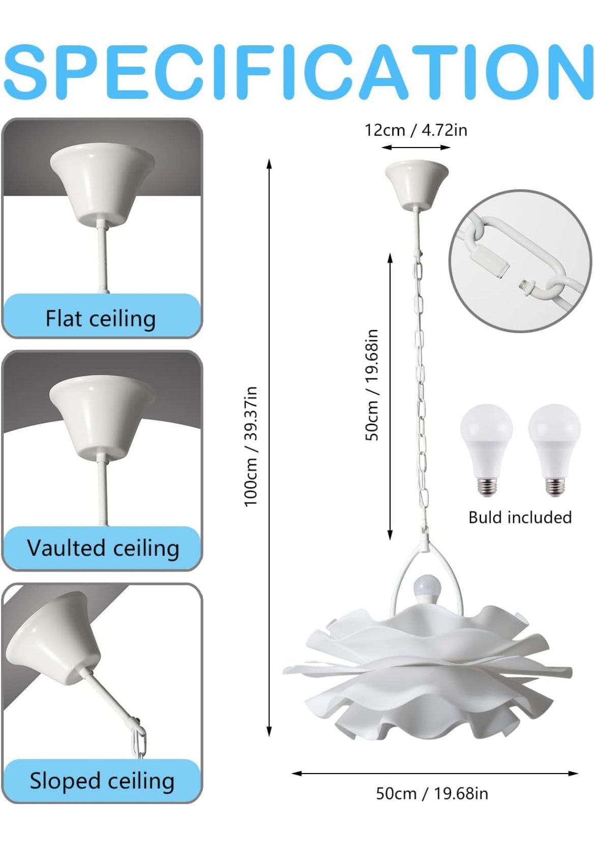 Chandeliers for Dining Room Lighting Fixtures Hanging,2-Light Romantic Modern Chandelier, Acrylic Flower Shape Chandeliers for Bedroom,Hallway, Living Room, Foyer, Office, Bar,Island Lights
