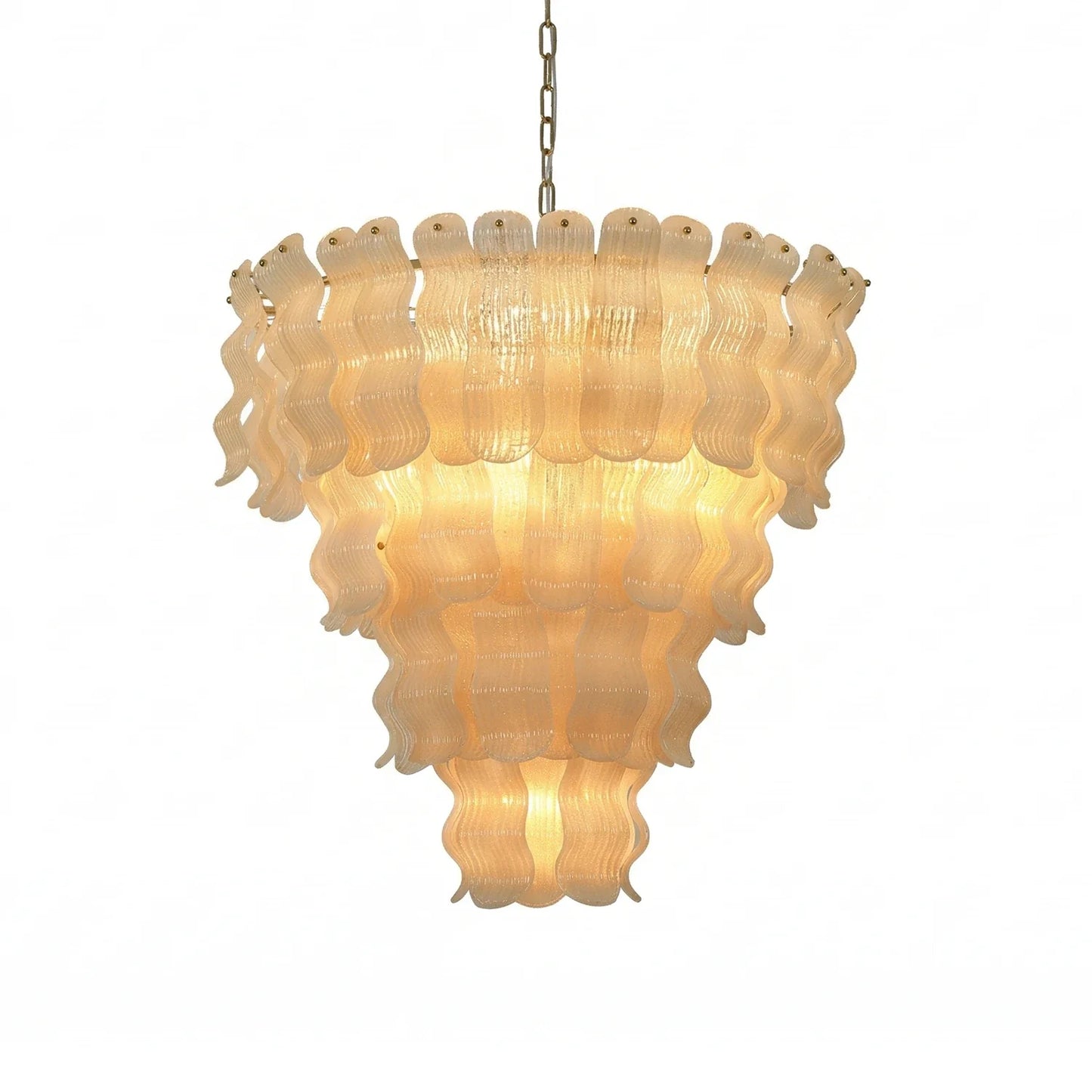 Frosted Wave Layered Glass Chandelier