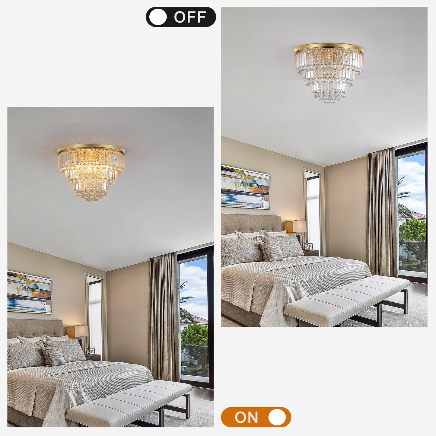 Gold Luxury Modern Style Crystal Chandelier