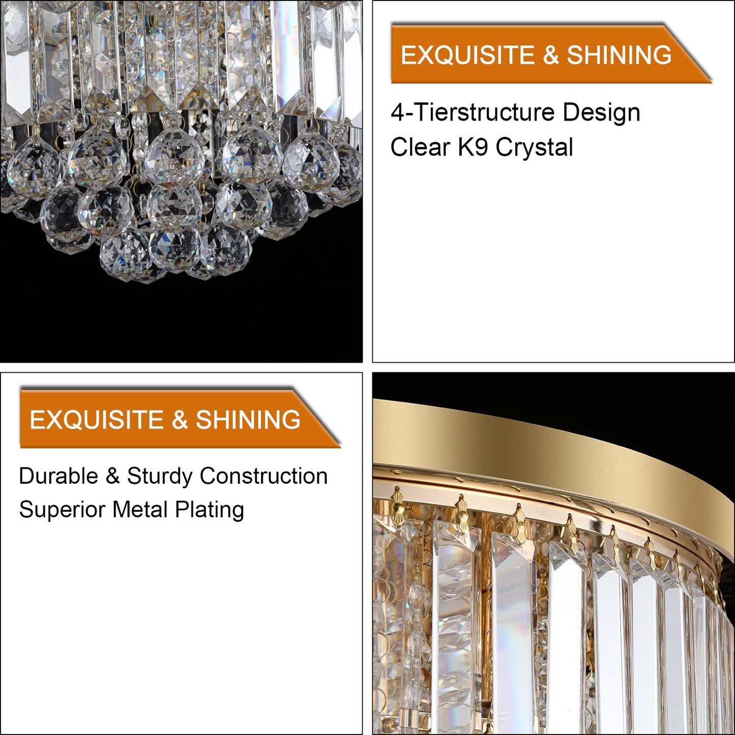 Gold Luxury Modern Style Crystal Chandelier