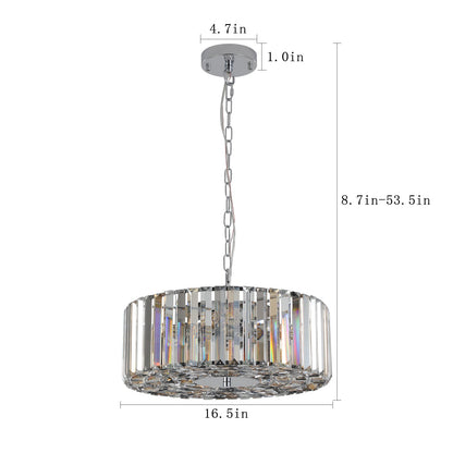 17" Chrome Crystal Pendant Chandelier