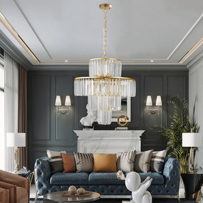 20" Luxury 4-Tier Crystal Chandelier, 12-Light