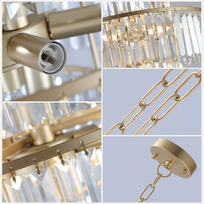 20" Luxury 4-Tier Crystal Chandelier, 12-Light