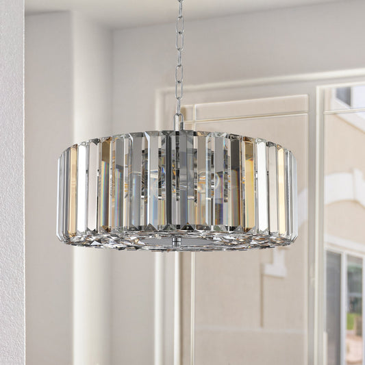 17" Chrome Crystal Pendant Chandelier