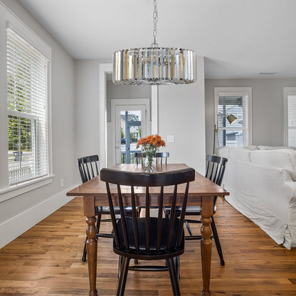 17" Chrome Crystal Pendant Chandelier