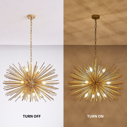29" Mid-Century Modern 12-Light Starburst Chandelier