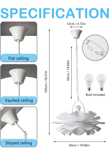 Chandeliers for Dining Room Lighting Fixtures Hanging,2-Light Romantic Modern Chandelier, Acrylic Flower Shape Chandeliers for Bedroom,Hallway, Living Room, Foyer, Office, Bar,Island Lights