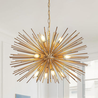 29" Mid-Century Modern 12-Light Starburst Chandelier