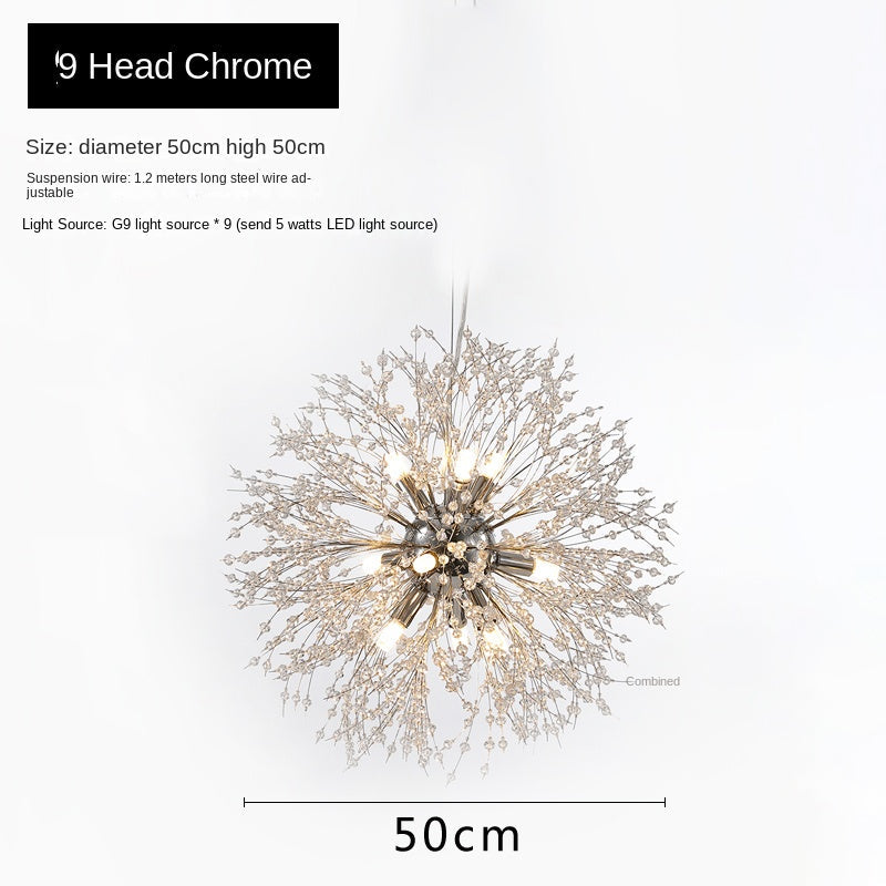 Nordic Creative Dandelion Chandelier Bedroom Bar Counter Luxury Living Room Lighting Fixture