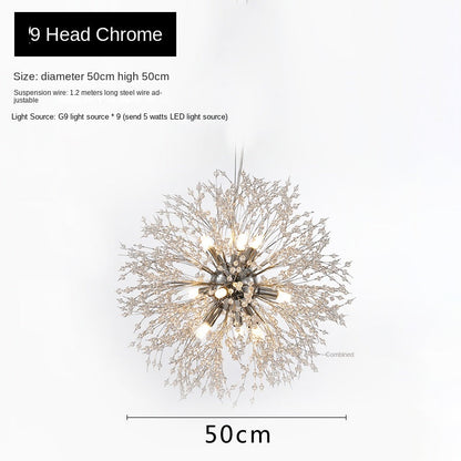Nordic Creative Dandelion Chandelier Bedroom Bar Counter Luxury Living Room Lighting Fixture