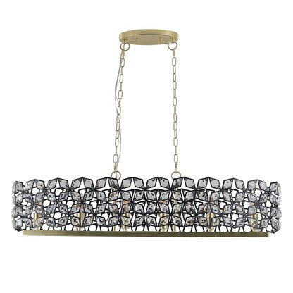 Modern Champagne Gold Oval Crystal ceiling chandelier Luxury Home Decor Light Fixture