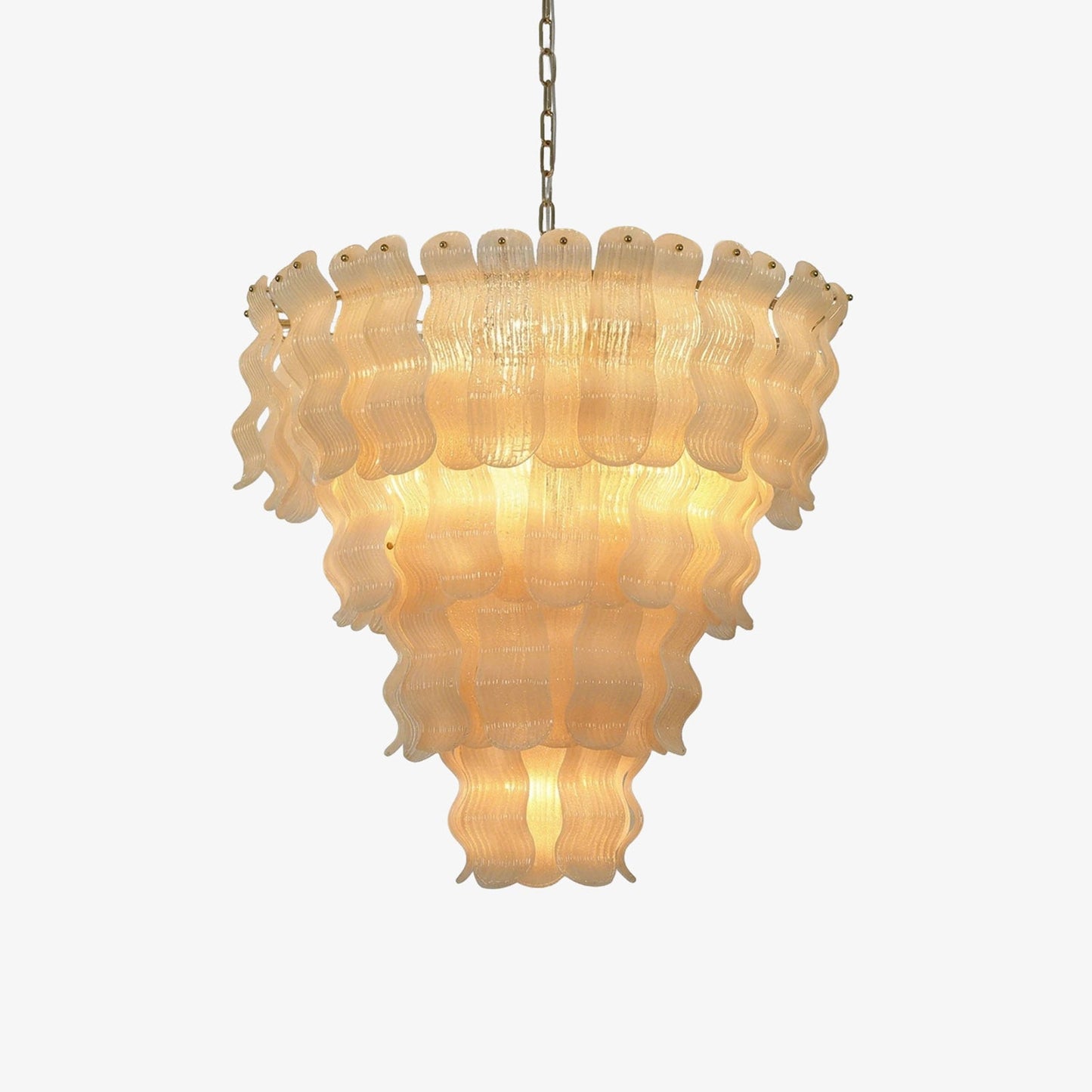 Frosted Wave Layered Glass Chandelier