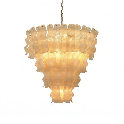 Frosted Wave Layered Glass Chandelier