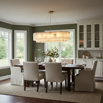 Layered Alabaster Ring Chandelier