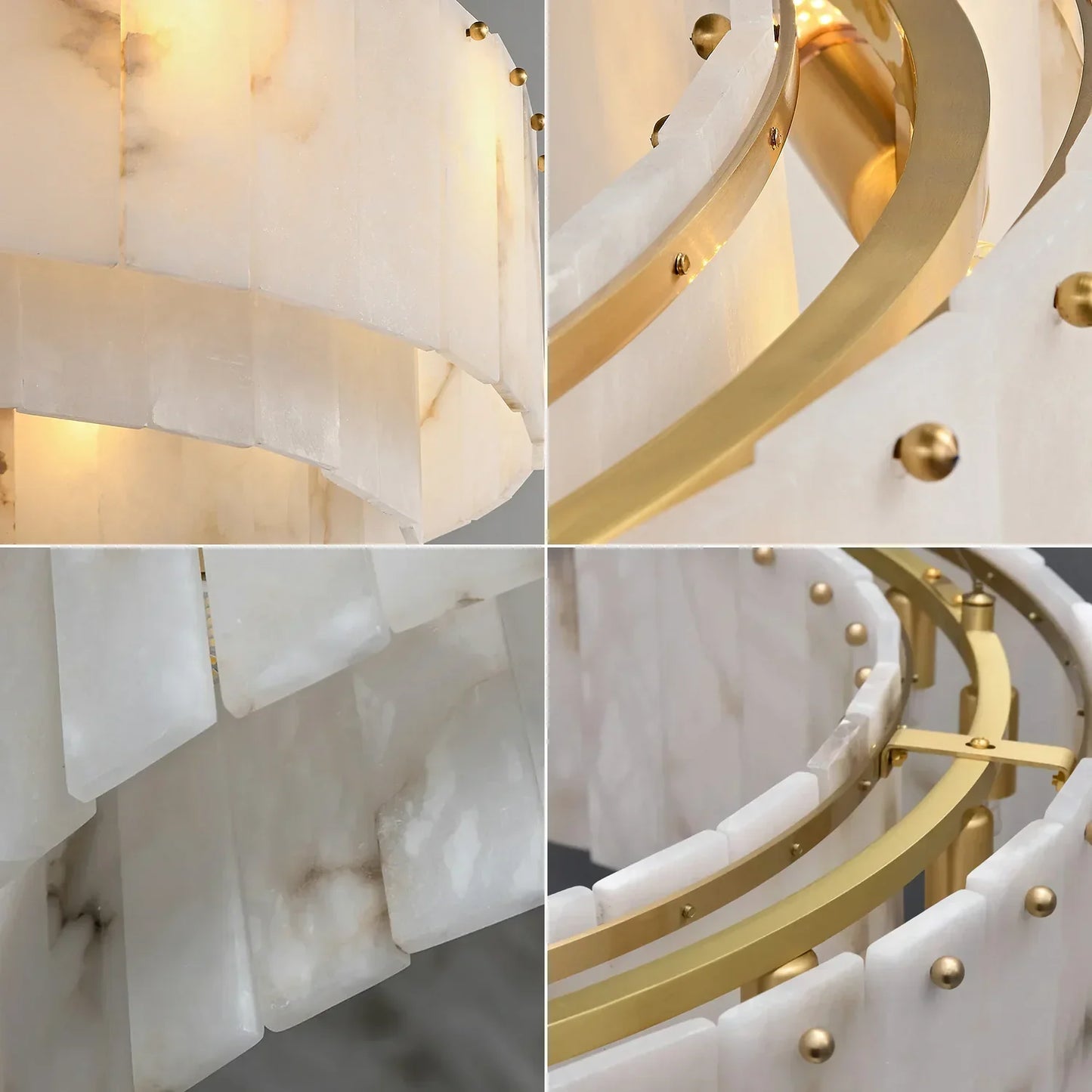 Layered Alabaster Ring Chandelier
