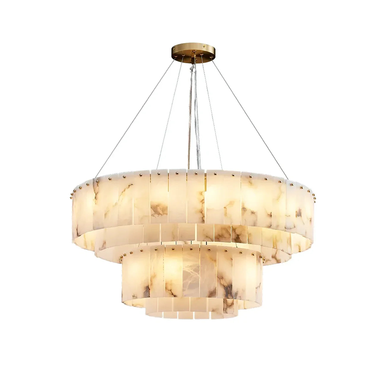 Layered Alabaster Ring Chandelier
