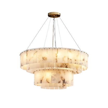 Layered Alabaster Ring Chandelier