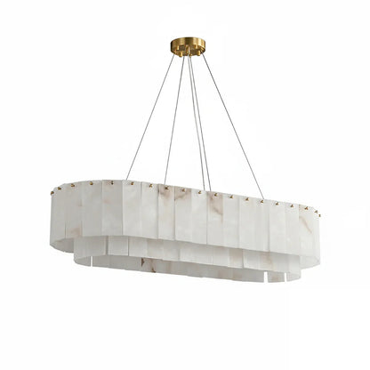 Layered Alabaster Ring Chandelier