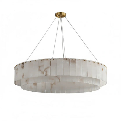 Layered Alabaster Ring Chandelier