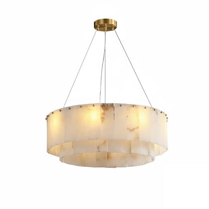 Layered Alabaster Ring Chandelier