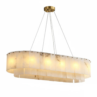 Layered Alabaster Ring Chandelier
