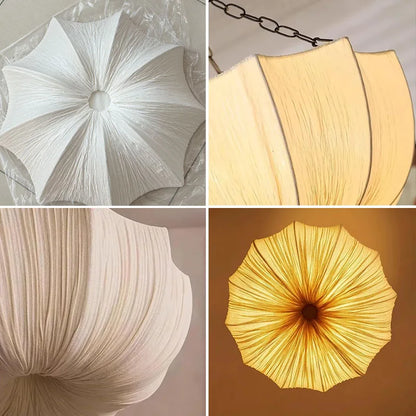 Retro Iron Chain Ceiling lamp Japanese Fabric Chandelier Living Dining Room Bedroom Pendant Lamps Lustre Hanging Light Fixture