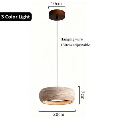 Nordic Minimalist Bedroom Bedside Pendant Light Wabi Sabi Yellow Travertine Chandelier Restaurant Bar Dining Room Fixture
