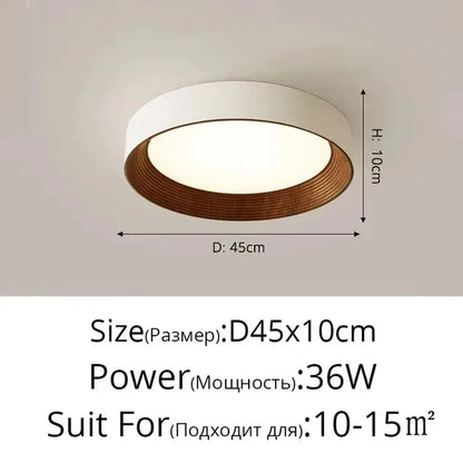 Nordic Creative Wood Grain Ceiling Lamp Minimalist Round LED Chandelier Living Room Balcony Bedroom Hotel Decor lighting Fixture