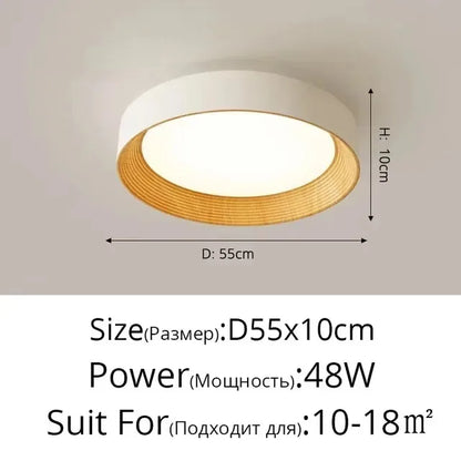 Nordic Creative Wood Grain Ceiling Lamp Minimalist Round LED Chandelier Living Room Balcony Bedroom Hotel Decor lighting Fixture