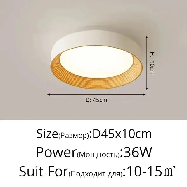 Nordic Creative Wood Grain Ceiling Lamp Minimalist Round LED Chandelier Living Room Balcony Bedroom Hotel Decor lighting Fixture