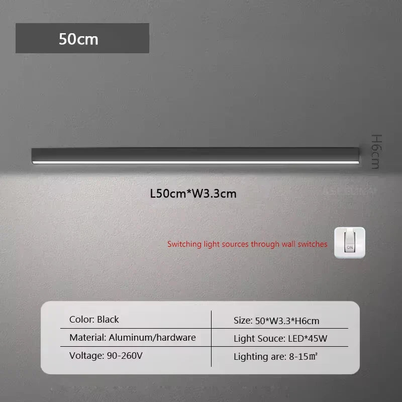 Long  LED Strip Ceiling Light Floodlight For Bedroom Dining Living Room Cloakroom Minimalist Led Ceiling Lamp Indoor Decoration