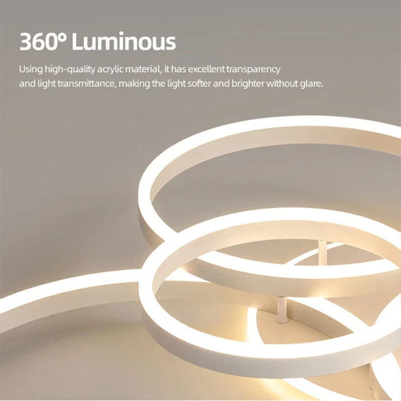 Modern chandelier Led Circle Ring Ceiling Lights For Living Room Bedroom Study Room Ceiling Lamp Golden pendant Lamp AC90-260V