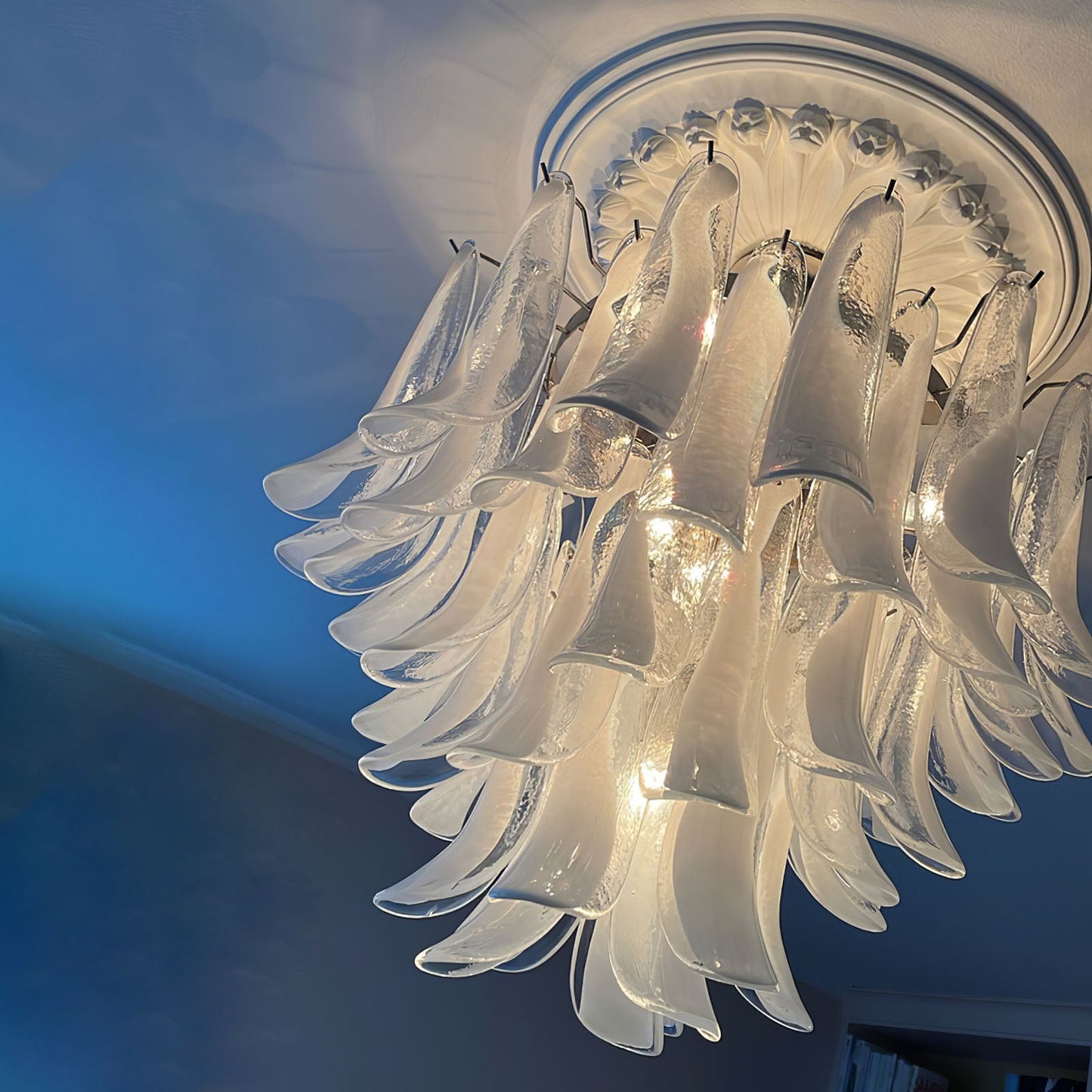 Vintage Murano Petal Glass Ceiling Light