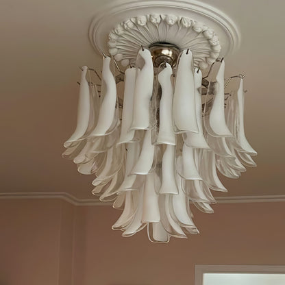 Vintage Murano Petal Glass Ceiling Light