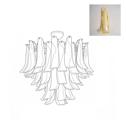 Vintage Murano Petal Glass Ceiling Light