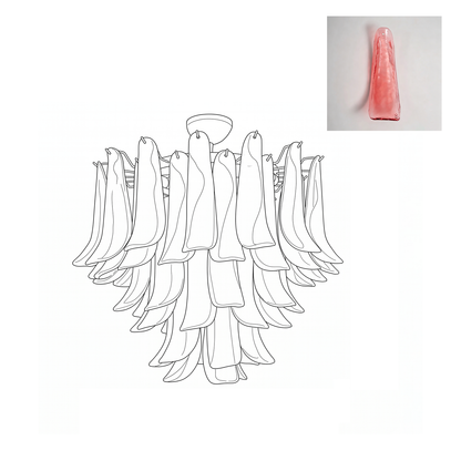 Vintage Murano Petal Glass Ceiling Light