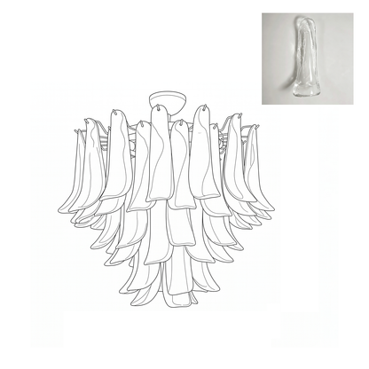 Vintage Murano Petal Glass Ceiling Light