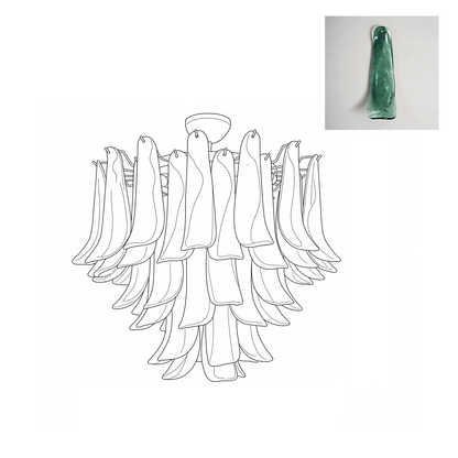 Vintage Murano Petal Glass Ceiling Light