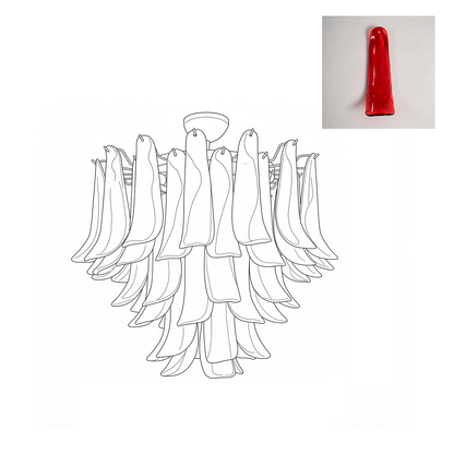 Vintage Murano Petal Glass Ceiling Light
