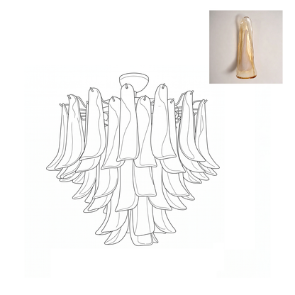 Vintage Murano Petal Glass Ceiling Light