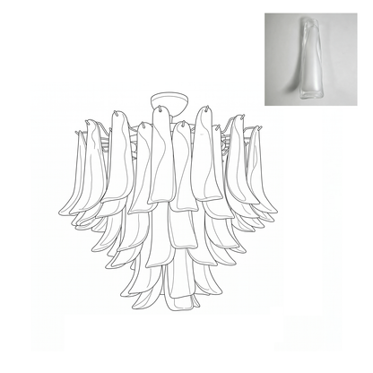 Vintage Murano Petal Glass Ceiling Light