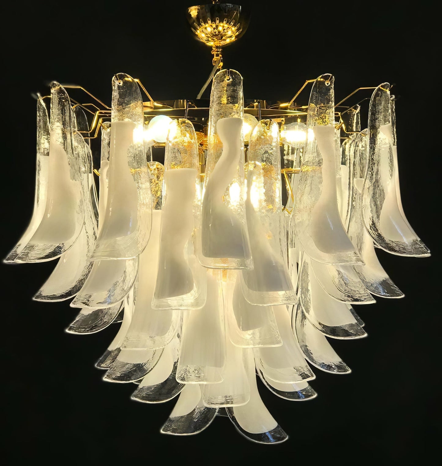 Vintage Murano Petal Glass Ceiling Light