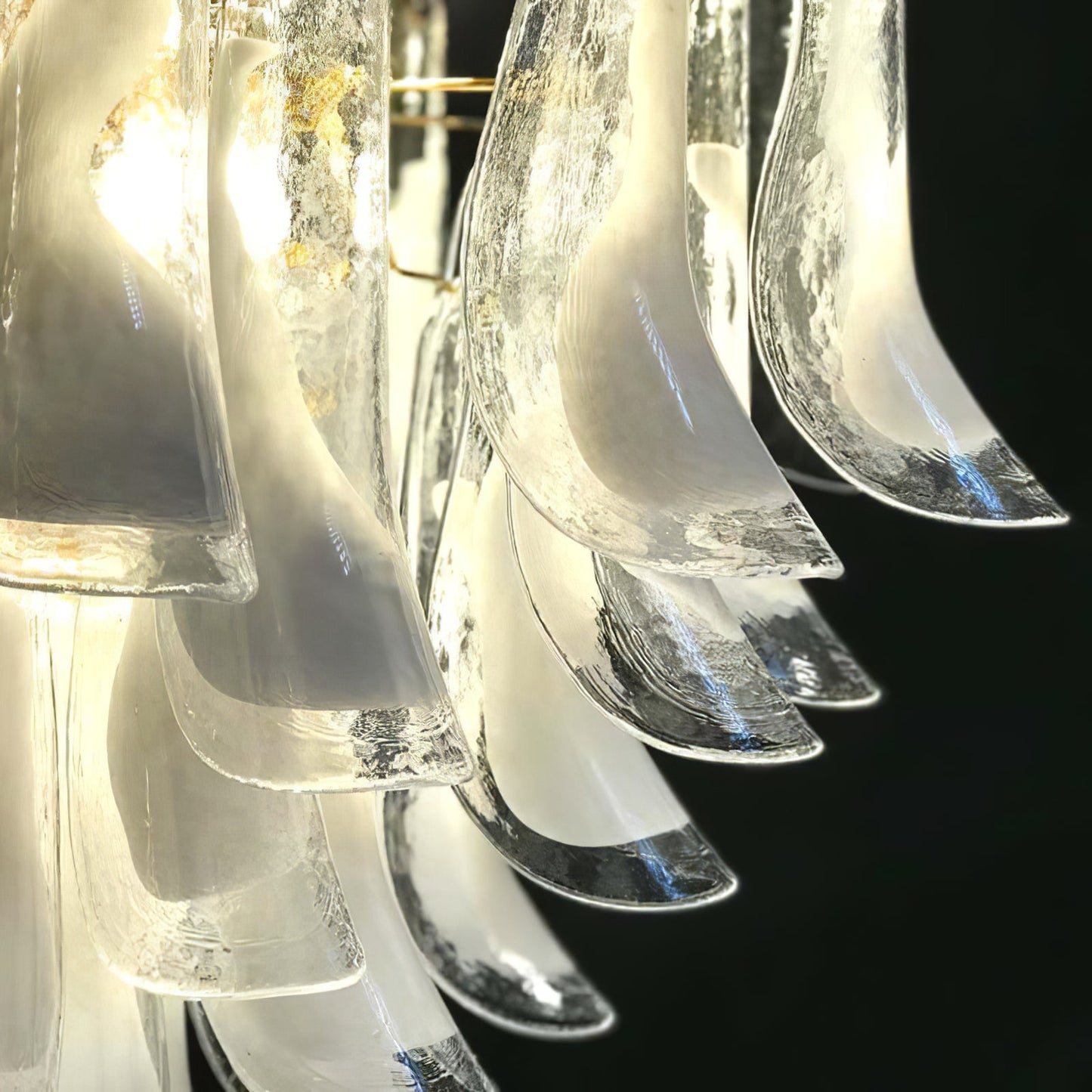 Vintage Murano Petal Glass Ceiling Light