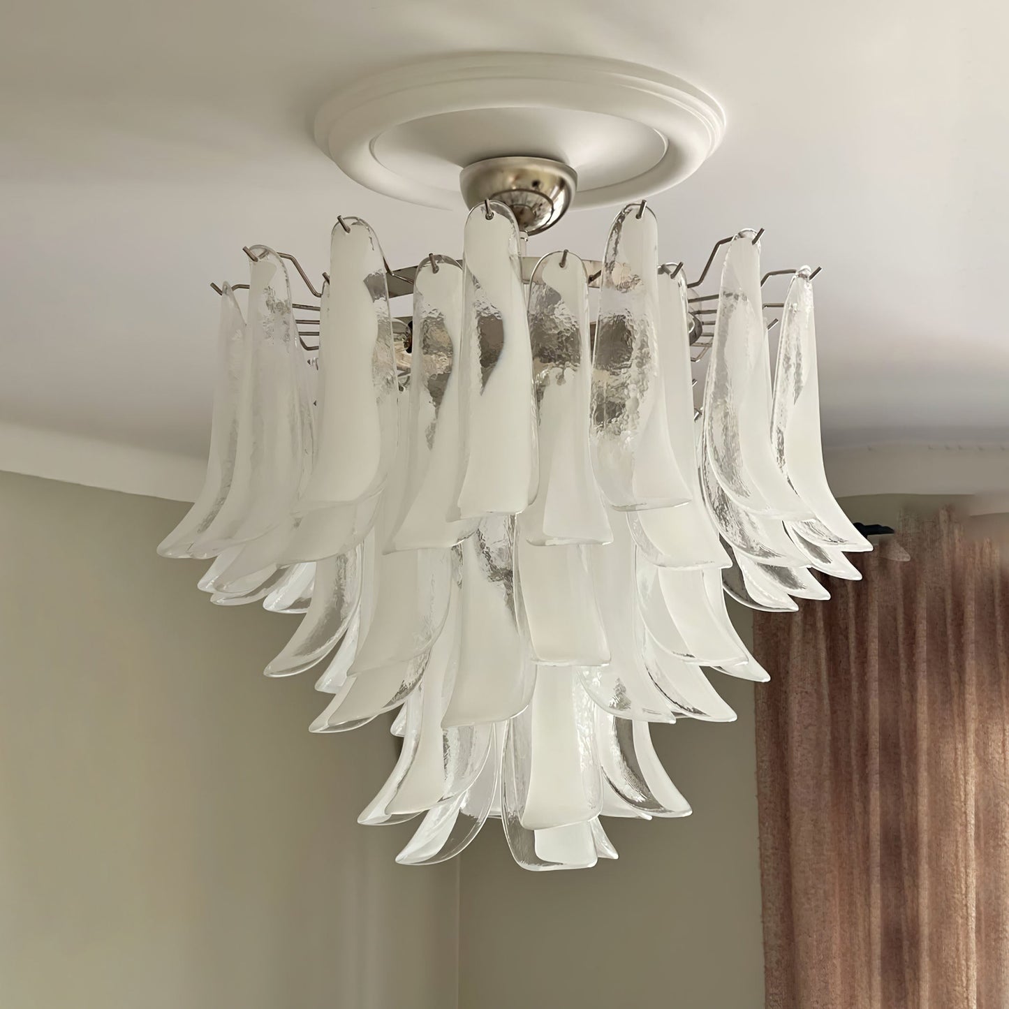Vintage Murano Petal Glass Ceiling Light