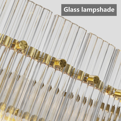 37" Modern Gold Round 8-Light Crystal Chandelier