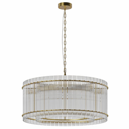 37" Modern Gold Round 8-Light Crystal Chandelier