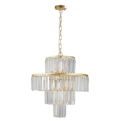 (Same as W1340126461/L5023) 20' Luxury 4-Tier Crystal Chandelier, 12-Light Gold Frame Pendant Light, Elegant Ceiling Lighting for Living Room, Dining Room, Bedroom (No Bulbs)